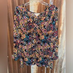 Pioneer Woman Within Colorful Floral Blouse